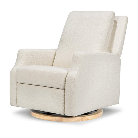 Namesake Crewe Recliner and Swivel Glider in Ivory Boucle with Light Wood Base, Greenguard Gold Certified NAMESAKE