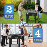 SereneLife 48in Competition Sized Foosball Table, Soccer for Home, Arcade Game Room, 2 Balls, 2 Cup Holders 2x4ft for Man Cave or Basement - Standing or Tabletop, Black SereneLife