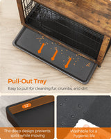 Feandrea Dog Crate Furniture, Side End Table, Modern Kennel for Dogs Indoor up to 80 lb, Heavy-Duty Dog Cage with Multi-Purpose Removable Tray, Double-Door Dog House, Rustic Brown UPFC004X01 Feandrea