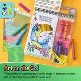 Bright Stripes Travel Coloring Kit for Kids: Art On The Go Coloring Books and Crayons, Sticker Activity Book - Mess-Free Collage Fun for Ages 3+ (Art On The Go Collage Fun Jungle) Bright Stripes