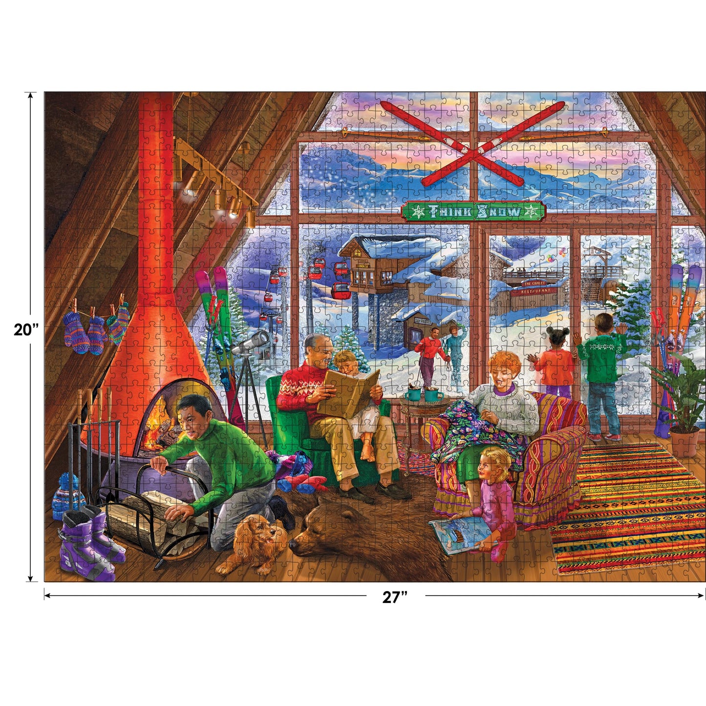 RoseArt - Back to The Past - Ski Lodge - 750 Piece Jigsaw Puzzle for Adults