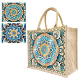 JBTM24 DIY Diamond Art Tote Bag Kit for Adults, Diamond Art Handbag Kits with 2 Pcs Replaceable Linen Pattern, Diamond Painting Creative Handbag for Women Girl Art Craft Gift JBTM24