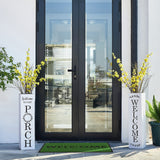 Glitzhome 30"H Wooden WELCOME Porch Sign, Double Sided Natural Welcome Rustic Porch Sign for Front Porch Decor Solid White glitzhome