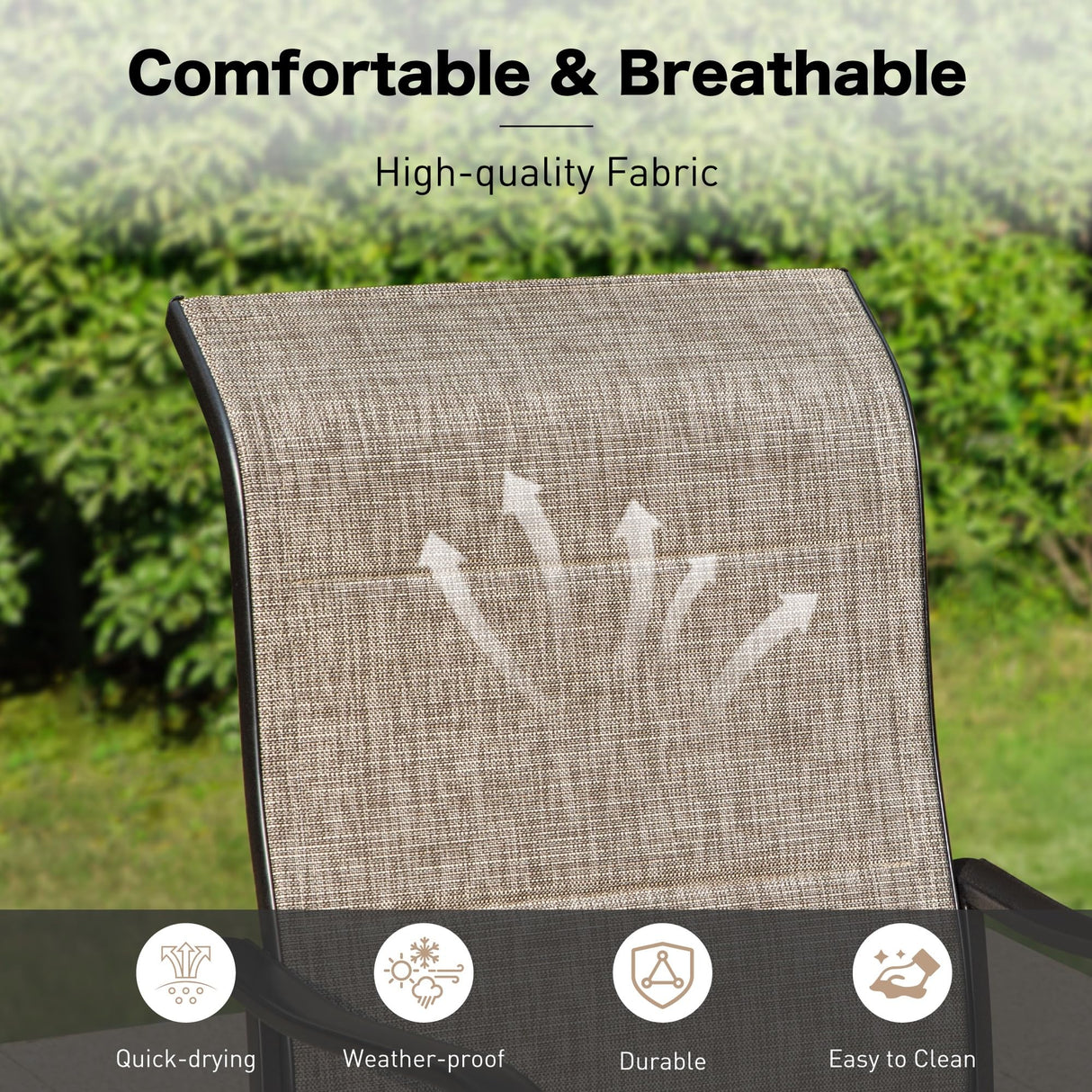 SUNSHINE VALLEY 9 Pieces Patio Dining Set for 8, Outdoor Dining Set with Teslin Fabric High Back Swivel Chairs & Black Metal Extendable Table, Outdoor Table and Chairs Set for Deck Backyare Garden SUNSHINE VALLEY