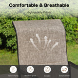 SUNSHINE VALLEY 9 Pieces Patio Dining Set for 8, Outdoor Dining Set with Teslin Fabric High Back Swivel Chairs & Black Metal Extendable Table, Outdoor Table and Chairs Set for Deck Backyare Garden SUNSHINE VALLEY