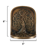 CRAFTSMAN ROAD Tree of Life Bookends, Antique Brass, 2 Decorative Bookends for Shelves or Bookcase, Cast Iron, Non-Skid Heavy Bookends, Home Décor Gift CRAFTSMAN ROAD