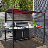 Outdoor 5 ft. x 8 ft. Steel Frame Grill Gazebo Canopy Barbecue Shelter Dark Red Overstock