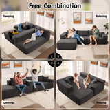 ovios 104" Cloud Sectional Couch with L-Shape Chaise,Modern Modular Sofa with Deep Seat, Upholstered Couches for Living Room Bedroom,No Assembly Required, Grey (Corduroy Fabric) ovios