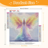 NEWENMO Diamonds Painting Kits for Adults Beginner, DIY 5D Rainbow Angel Diamond Art Paint with Round Diamonds, Full Drill Gem Art Angel Diamonds Art Painting for Home Wall Decor 12x12 Inch NEWENMO