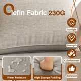 UDPATIO Aluminum Patio Furniture Set 5 Pieces Modern Outdoor Furniture Faux Wood Grain Patio Conversation Sets with Olefin Fabric Thick Cushions and Coffee Table, Include 600D Waterproof Cover UDPATIO