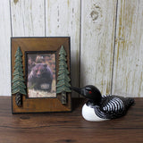 CVHOMEDECO. Primitives Hand Engraving and Painted Wood Loon Farmhouse Figurine Decorative Accent, 10-1/4 Inch CVHOMEDECO.