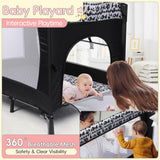 Xilingol 5-in-1 Baby Bassinet Bedside Sleeper, Baby Pack and Play with Changing Table, Portable Baby Crib with Carry Bag, Cosleeper Bassinet Attach to Bed for Newborn to Toddlers Xilingol