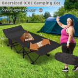ABORON Oversized XXL Folding Camping Cot W/Mat for Adults, 78" L x 32" W x 18" H, Heavy Duty Outdoor Bed with Carry Bag,1200 D Layer Oxford Travel Camp Cots ABORON