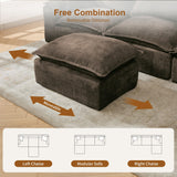 Korser 122" Sectional Couches for Living Room, Modular Boneless Couch with Deep Seat & Fluffy Cushion, Cozy Double-Layer Cushioned Sofa with Convertible Ottoman, Comfy Cloud Sofa, No Assembly Required Korser