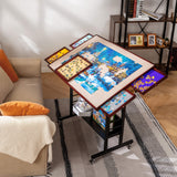 Becko US 1500 Piece Tilting Puzzle Table with 5 Drawers & Cover, Adjustable Puzzle Board with 5 Tilt Angle & Height Adjustment, Portable Jigsaw Tables for Adults, Easy to Move, for 1500 Piece Puzzles Becko US