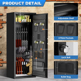 INTERGREAT 12-15 Gun Safe, Long Gun Safe for Rifle and Pistols, Large Gun Cabinet Safe with Removable Gun Racks, Digital Gun Cabinet with Multifunction Lock, 4 Pistol Pockets INTERGREAT