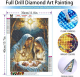 MOMDEDP Jesus Diamond Art Kits for Adults, 5D Diamond Painting Kits for Beginners,Round Full Drill Nativity Scene Gem Art for Adults,DIY Religious Diamond Dots Paintings for Home Decor12x16in MOMDEDP