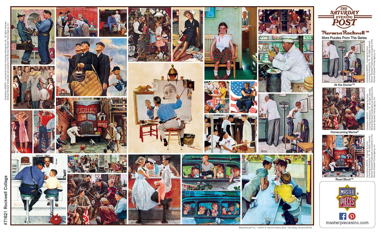Masterpieces 1000 Piece Jigsaw Puzzle for Adults, Family, Or Youth - Rockwell Collage - 19.25"x26.75" Masterpieces