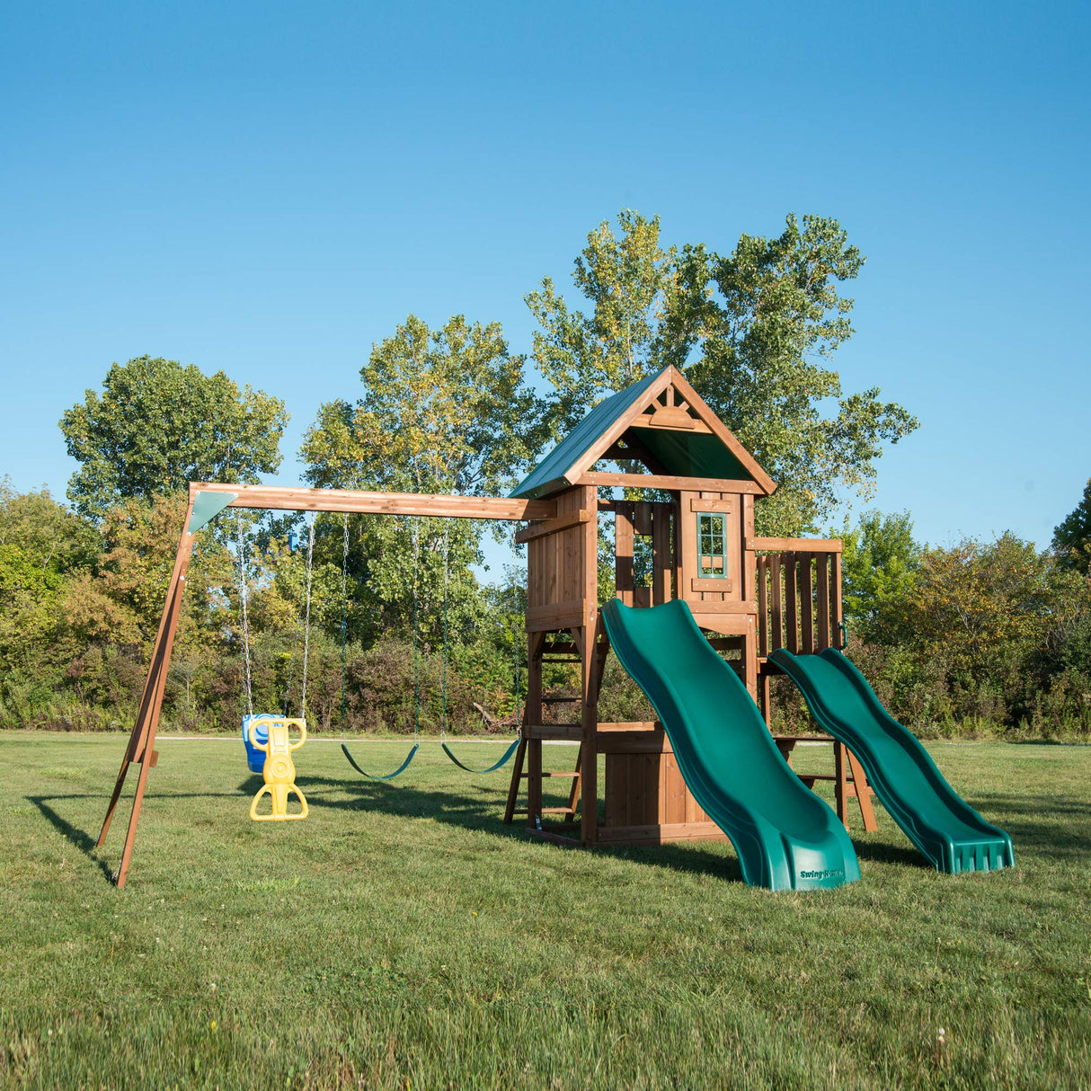 Swing-N-Slide WS 8350 Willows Peak Deluxe Swing Set, Wood Swing-N-Slide
