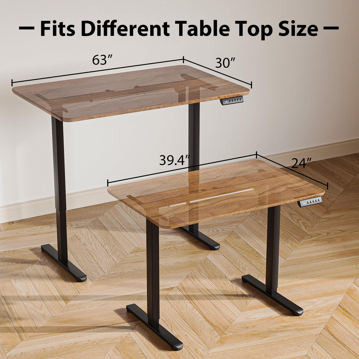 BONTEC Electric Standing Desk Frame, Height Adjustable Ergonomic Stand Up Desk Base with 3-Level Memory Quiet Motor, Table Legs Support for 154lbs, Black BONTEC