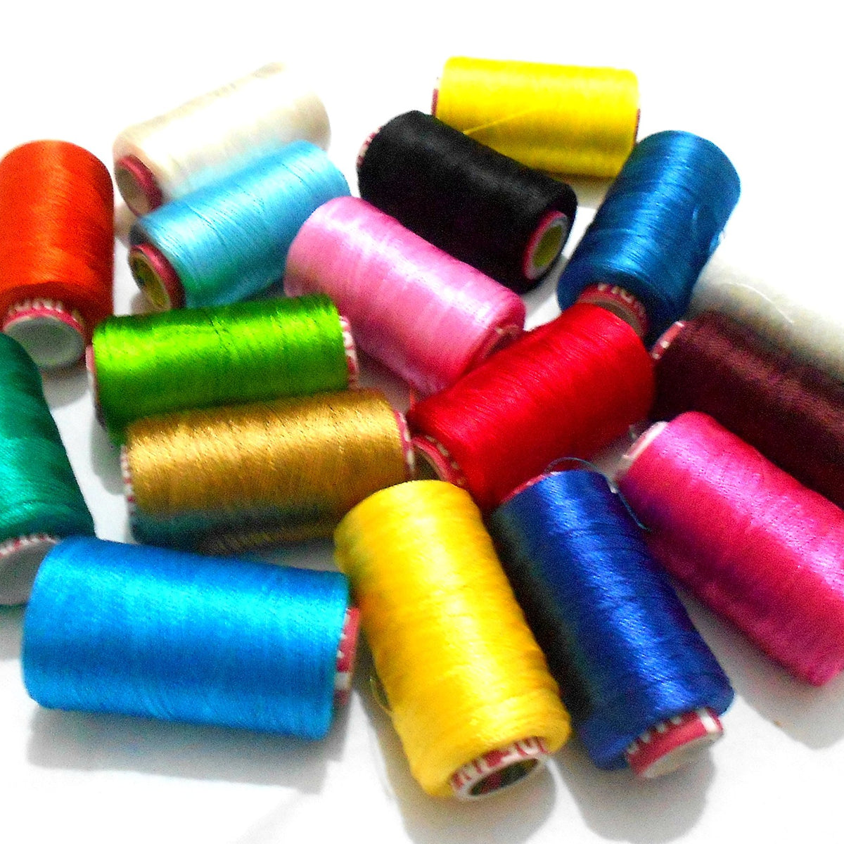 GOELX Silk Thread 17 Main Color Set for Jewellery-Tassel Making- Embro ...