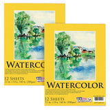 U.S. Art Supply 11" x 14" Premium Heavyweight Watercolor Painting Paper Pad, Pack of 2, 12 Sheets Each, 140 Pound (300gsm) - Cold Pressed, Acid-Free, Wet, Dry & Mixed Media - Artists, Students, Adults U.S. Art Supply