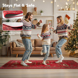 Joiedomi Christmas Hallway Runner Rug Washable 2'x8' Non Slip Kitchen Rug with Rubber Backing Soft Christmas Tree Santa Claus Floor Carpet Runners for Entryway Laundry Bedroom Bathroom Indoor (Red) Joiedomi