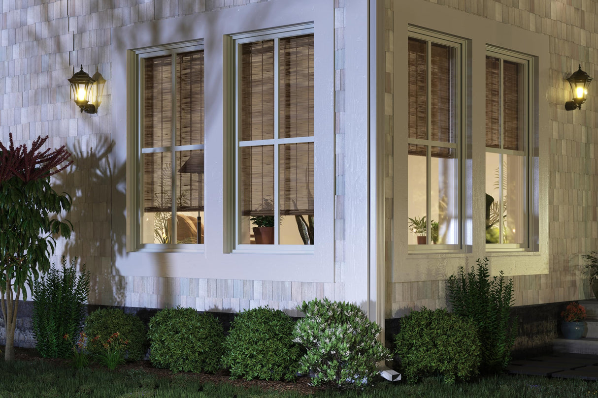 Cordless Woven Wood Roman Shades, 31W x 60H, Bamboo Mesh Natural, Sizes 20-72 Wide and 24-72 High Windowsandgarden