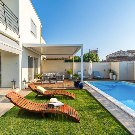 Devoko Patio Chaise Pool Lounge Outdoor Folding Wooden Lounge Chair for Outside Waterproof Lounge Chair (2 Piece) Devoko