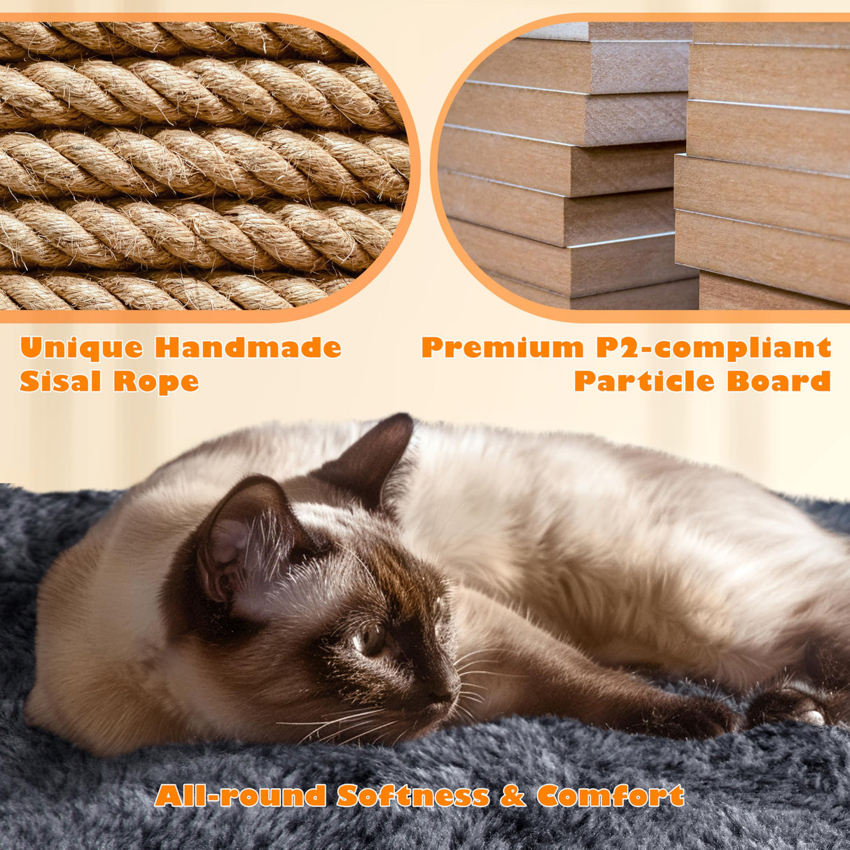 Yaheetech 62.2inches Cat Tree Cat Tower Cat Condo with Platform & Hammock, Scratching Posts for Kittens Pet Play House with Plush Perch for Indoor Activity Relaxing Yaheetech