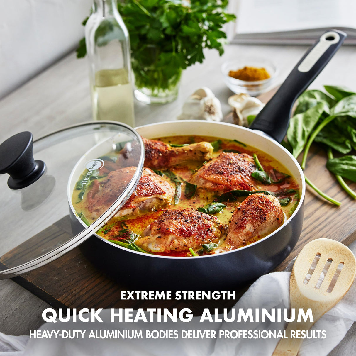 GreenPan Rio 16 Piece Cookware Pots and Pans Set, Hard Anodized Healthy Ceramic Nonstick PFAS-Free, Bakelite Handles, Frypans, Saucepan, Saute Pan, Stock Pot, Kitchen Tools, Dishwasher Safe, Black GreenPan