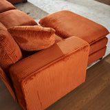 Extra Wide Seat Oversized Convertible Modular Sectional Sofa, Free Combination Reversible Sleeper Couch with Movable Ottoman, 7 Seater Corner Sofa&Couches for Living Room, Office, Spacious Space Eafurn