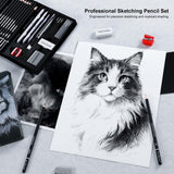 Kird Barken 33 Piece Sketching Pencil Set - 5H to 14B Pencils, Charcoal Pencils, Charcoal Sticks,Graphite Sticks,Painting tools – drawing pencil set for Beginners, Artists, Students, Kids Kird Barken