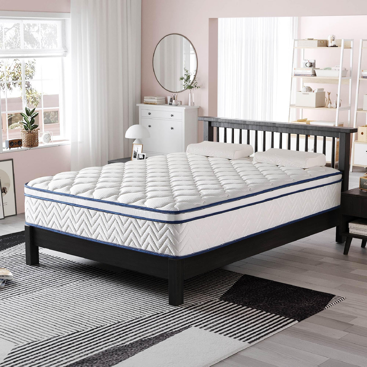 Full Size Mattress, 12 Inch Hybrid Mattress in a Box, Memory Foam Individually Wrapped Pocket Coils Innerspring Pressure Relief, Medium Firm - CertiPUR-US Certified, Fiberglass-Free, 54x75 Inches FSNSTSM