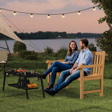 Outdoor Teak Bench, Park Bench for 2 People, Ergonomic Patio Seating, Weather-Resistant and Durable Design, Perfect for Yard, Poolside, or Porch Yardgrace