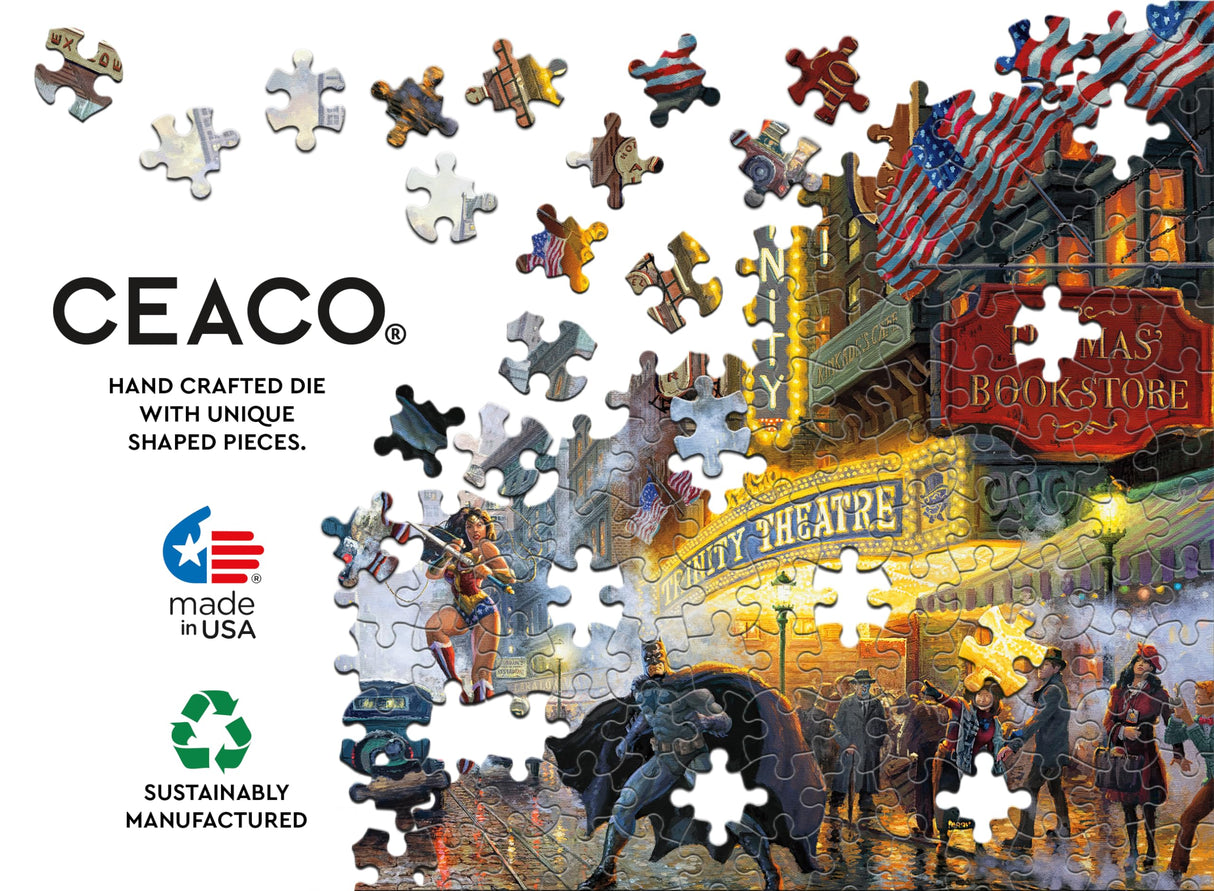 Ceaco - Thomas Kinkade - DC Comics - Justice League - Batman, Superman, and Wonder Woman: The Trinity - 500 Piece Jigsaw Puzzle Ceaco