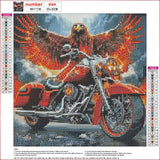 MXJSUA Eagle Diamond Painting Kits for Adults, Motorcycle 5D Diamond Art Kits for Beginners, DIY Full Round Drill Picture with Diamond for Home Wall Decor, 12x12 Inch MXJSUA