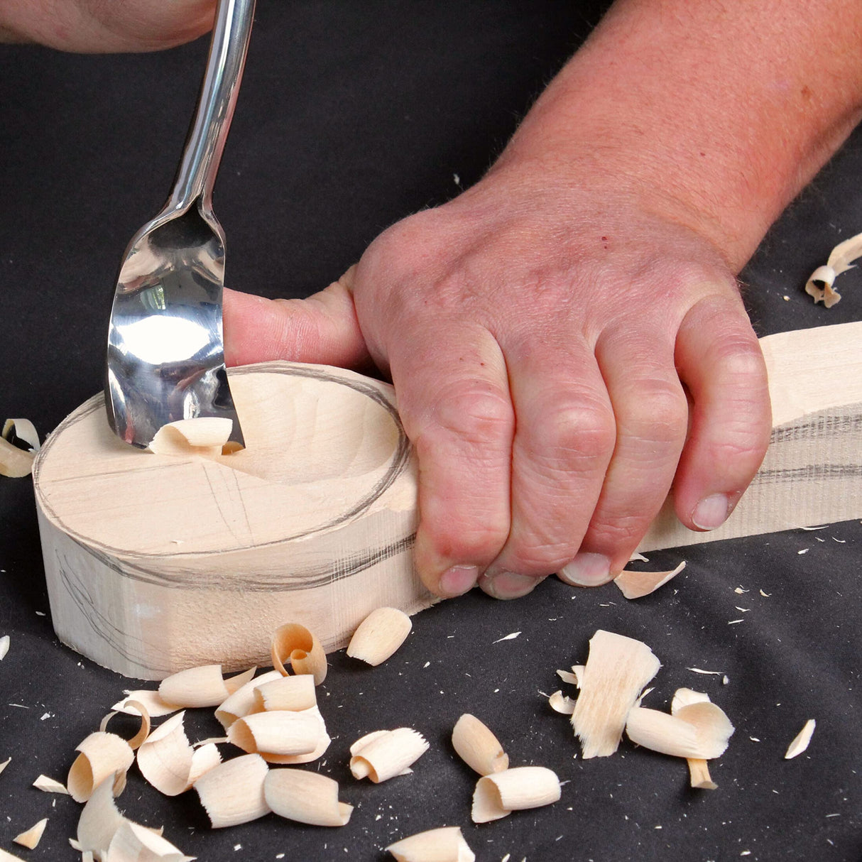 StryiCarvingTools Long Bent Gouge Woodcarving Chisel, Large Spoon Carving Tool Bowl Kuksa Ladle Plate Jug Deep Relief Wood Carving Tool, Wide Professional Volume Carving Gouge 1.2 In (30 mm), Brown StryiCarvingTools