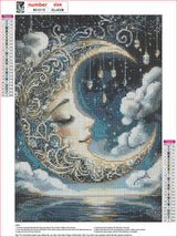 MXJSUA DIY Moon Goddess Diamond Painting Kits for Adults, Diamond Gem Art Painting for Beginners, Diamond Picture with Full Round Drill Dots Craft Set Gift, 12 * 16 Inch MXJSUA
