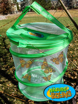 Nature Bound Butterfly Growing Kit - Live Caterpillar to Butterfly Project for Kids - Includes Voucher for Caterpillars, Green Pop-Up Enclosure, and STEM Learning Guide (Original Design) Nature Bound