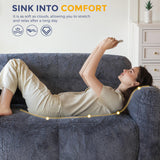 MAXYOYO Giant Bean Bag Chair for Adults, Ultra Soft Fluffy Loveseat Bean Bag Sofa, Oversized Floor Sofa for Living Room Bedroom, Cozy Reading Chair with Filler, Dark Grey MAXYOYO