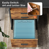 DEVAISE File Cabinet with Storage Drawers, Rolling Printer Stand with Adjustable Shelves, Wood Filing Cabinet for Home Office, Rustic Brown DEVAISE