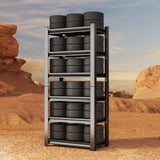 PRESTELION 78" H Storage Shelves Metal Shelving Unit and Storage 6 Tier Utility Rack Shelf Organizer Adjustable Shelves for Garage, Basement, Pantry,Commercial, Warehouse, Industrial, Black PRESTELION