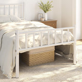 Yaheetech Twin Size Bed Frame Metal Platform Mattress Foundation with Spindle Headboard & Footboard/No Box Spring Needed/14 Inch Underbed Storage/Firm Support Easy Set up Structure, White Yaheetech