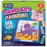 READY 2 LEARN Sand Art Gallery - Color by Number - Sea Life - Sand Art Kit for Kids - 10 Bright Colors - 4 Design Sheets with Frames - 2 Styluses READY 2 LEARN