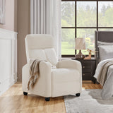Yaheetech Fabric Recliner Chair Single Sofa Home Theater Seatting Adjustable Modern Single Reclining Chair for Living Room Bedroom Home Theater Ivory Yaheetech