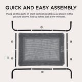 Bedsure Outdoor Elevated Dog Bed Large Sized Dog, Portable Indoor & Outdoor Cooling Raised Cot Pet Hammock Bed with Skid-Resistant Feet, Frame with Breathable Mesh, Grey, 49 inches Bedsure