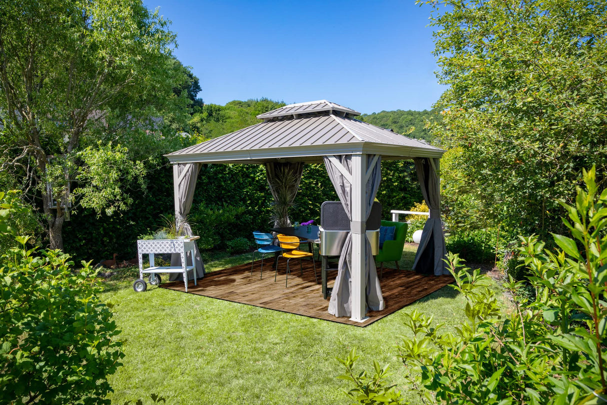 Sojag Accessories Set of 4 12' x 14' Curtains for Messina and Mykonos Outdoor Gazebo Models, Taupe Sojag