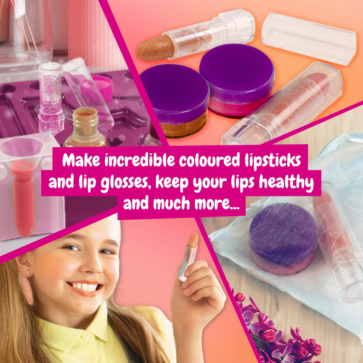 Science4you Lipstick & Lip Gloss Making Kit for Girls – Make Your Own Lip Glosses, Lipsticks & Lip Balm - 7 Beauty Activities for Kids Included, Original Gift for Girls Age 8 9 10 11+ Science4you