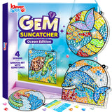 Klever Kits Diamond Art Kits for Kids, 4PCS Gem Painting Kit, Window Art Suncatchers Mosaic Kits Crafts for Girls Boy Birthday Gifts Toys Age 6+ Klever Kits